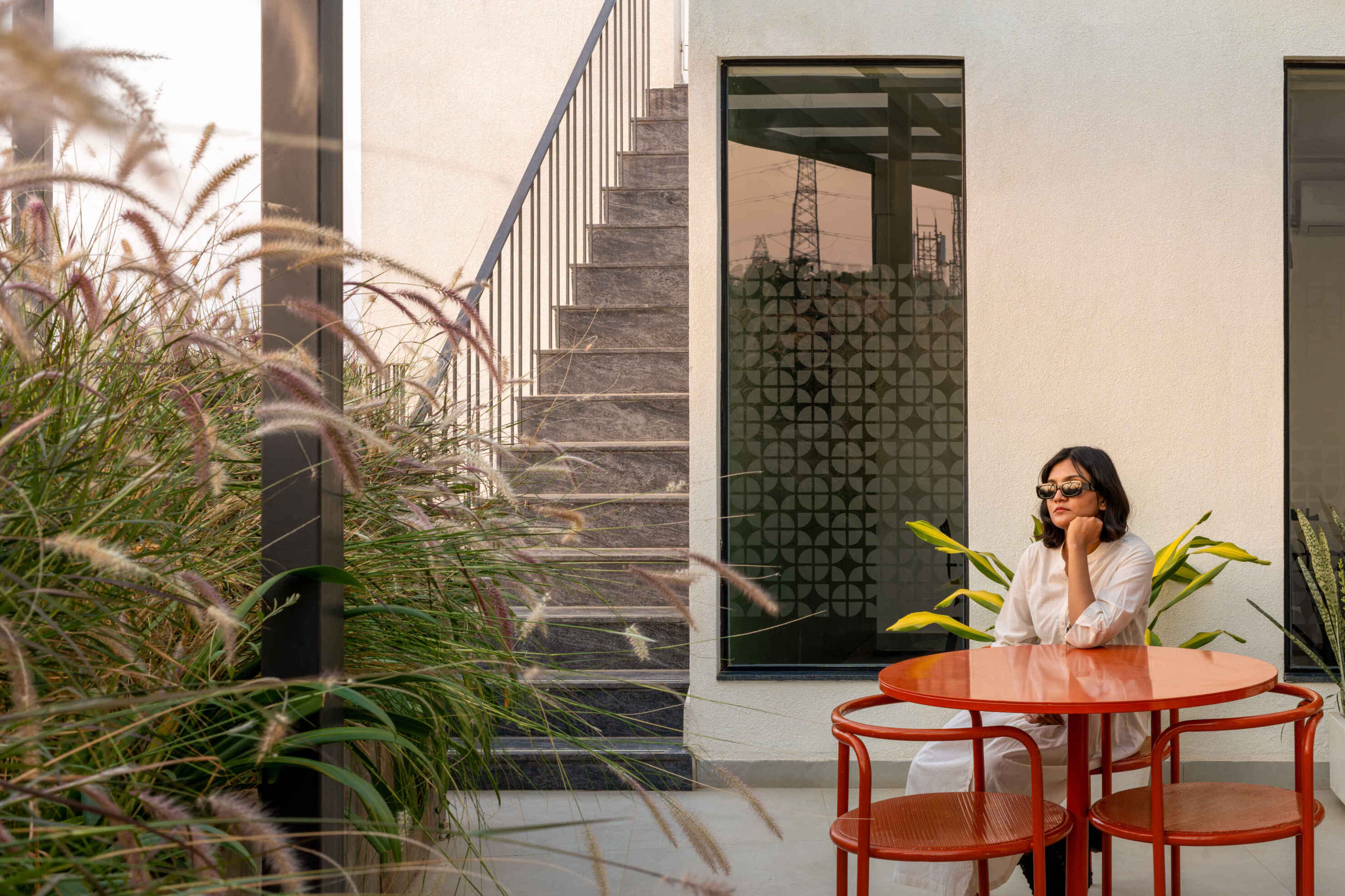 Restaurant interior with ambient lighting